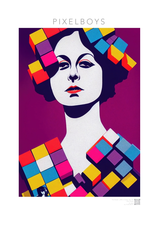 The Queen: HRH in Cubes 2, by John Grayst